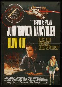 7b384 BLOW OUT German '82 John Travolta, Brian De Palma, murder has a sound all of its own!