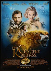 7b411 GOLDEN COMPASS advance DS German '07 Nicole Kidman, Daniel Craig, Dakota Blue Richards w/bear!