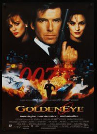 7b412 GOLDENEYE German '95 Pierce Brosnan as Bond, Isabella Scorupco, sexy Famke Janssen!