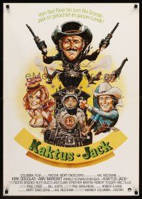 7b459 VILLAIN German '80 cartoon art of Schwarzenegger, sexy Ann-Margret & cowboy Kirk Douglas!