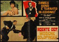 7b086 GOLDFINGER Italian photobusta '64 Sean Connery as James Bond 007 fighting Harold Sakata!
