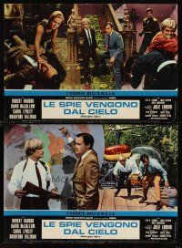 7b087 HELICOPTER SPIES 2 Italian photobustas '67 Robert Vaughn, David McCallum, The Man from UNCLE!