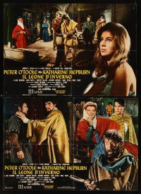 7b092 LION IN WINTER 9 Italian photobustas '69 Katharine Hepburn, Peter O'Toole as Henry II!