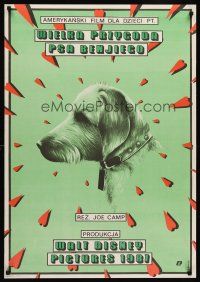 7b119 BENJI THE HUNTED Polish 27x38 '89 Skorwider art of classic Disney Border Terrier!