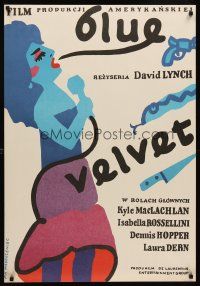 7b121 BLUE VELVET Polish 27x38 '87 directed by David Lynch, Isabella Rossellini, Mlodozeniec art!