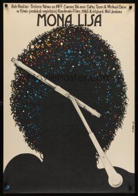 7b144 MONA LISA Polish 27x38 '87 Neil Jordan, cool art of afro silhouette by Jakub Erol!