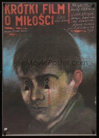7b159 SHORT FILM ABOUT LOVE Polish 27x38 '88 Krzysztof Kieslowski's Krotki Film o Milosci!