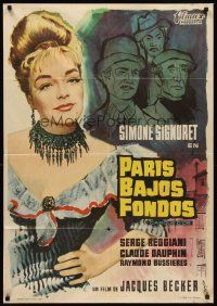 7b189 CASQUE D'OR Spanish '61 MCP art of sexy Simone Signoret in cool outfit!
