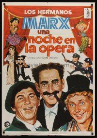 7b226 NIGHT AT THE OPERA Spanish R81 Groucho Marx, Chico Marx, Harpo Marx, Kitty Carlisle