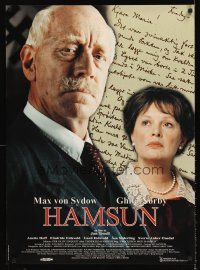 7b006 HAMSUN Swedish 24x33 '96 Jan Troell directed, cool portrait of Max von Sydow & Ghita Norby!