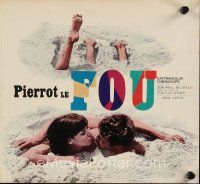 7b053 PIERROT LE FOU 2-sided Japanese 10x21 '67 Jean-Luc Godard, Jean-Paul Belmondo, Anna Karina!