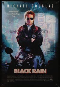 7c051 BLACK RAIN 1sh '89 Ridley Scott, Michael Douglas is an American cop in Japan!