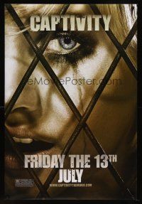 7c080 CAPTIVITY teaser DS 1sh '07 Elisha Cuthbert, Gillies, creepy image of girl behind fence!