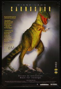 7c081 CARNOSAUR 1sh '93 Diane Ladd, Roger Corman, wacky image of dinosaur!