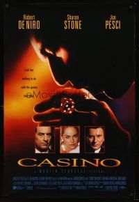 7c082 CASINO int'l DS 1sh '95 headshots of Robert De Niro, Sharon Stone, Joe Pesci!