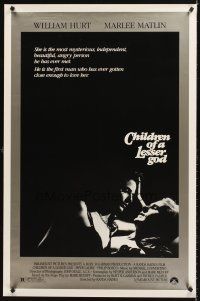 7c091 CHILDREN OF A LESSER GOD 1sh '86 William Hurt, Piper Laurie, sexy Marlee Matlin!