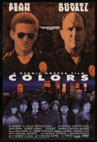 7c101 COLORS int'l 1sh '88 Sean Penn & Robert Duvall as cops, directed by Dennis Hopper!