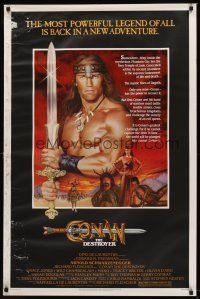 7c104 CONAN THE DESTROYER 1sh '84 Arnold Schwarzenegger is the most powerful legend of all!
