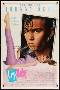 7c120 CRY-BABY DS 1sh '90 directed by John Waters, Johnny Depp is a doll, Amy Locane