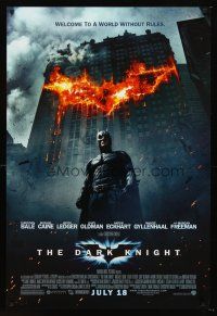 7c131 DARK KNIGHT advance DS 1sh '08 Christian Bale as Batman in a world without rules!