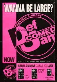 7c143 DEF COMEDY JAM video 1sh '93 Russell Simmons, wanna be large?!