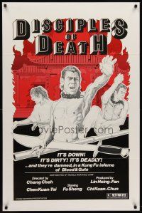 7c155 DISCIPLES OF DEATH 1sh '74 Shao Lin Zi Di, down, dirty & deadly martial arts action!
