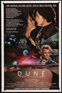 7c161 DUNE advance 1sh '84 David Lynch sci-fi epic, image of Kyle MacLachlan, Sting with knife!