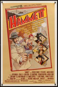 7c249 HAMMETT 1sh '82 Wim Wenders directed, Frederic Forrest, really cool detective artwork!