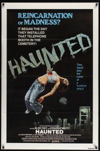 7c255 HAUNTED 1sh '77 reincarnation or madness, ultra gruesome artwork image!