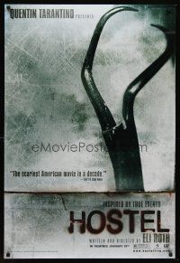 7c267 HOSTEL teaser DS 1sh '05 Eli Roth gore-fest, creepy image of surgical clamp