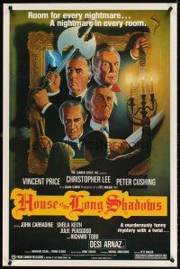 7c271 HOUSE OF THE LONG SHADOWS 1sh '83 Vincent Price, Peter Cushing, John Carradine & Chris Lee!