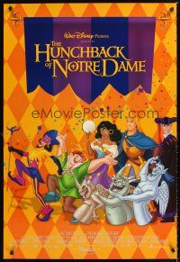 7c276 HUNCHBACK OF NOTRE DAME int'l DS 1sh '96 Walt Disney, Victor Hugo, art of cast on parade!