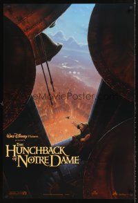 7c275 HUNCHBACK OF NOTRE DAME int'l DS 1sh '96 Walt Disney, art of Quasimodo in tower!