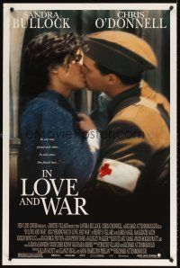 7c284 IN LOVE & WAR DS 1sh '96 soldier Chris O'Donnel & Sandra Bullock!