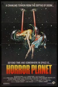 7c302 INSEMINOID 1sh R82 Horror Planet, really wild sci-fi image of girls & monster hand!
