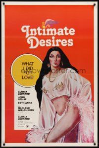 7c307 INTIMATE DESIRES 1sh '78 art of sexy star & director Gloria Leonard!