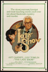 7c345 LATE SHOW 1sh '77 great artwork of Art Carney & Lily Tomlin by Richard Amsel!
