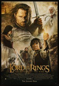 7c369 LORD OF THE RINGS: THE RETURN OF THE KING advance DS 1sh '03 Peter Jackson, cool shot of cast!