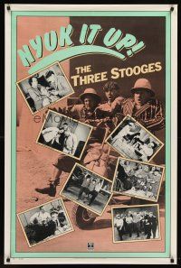 7c454 NYUK IT UP video 1sh '84 cool images of The Three Stooges & wacky stunts!