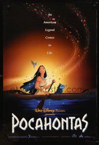 7c483 POCAHONTAS DS 1sh '95 Walt Disney, Mel Gibson, Native American Indians!