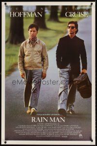 7c508 RAIN MAN FrenchUS 1sh '88 Tom Cruise & autistic Dustin Hoffman, directed by Barry Levinson!
