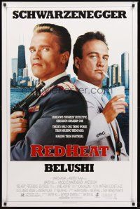 7c516 RED HEAT 1sh '88 Walter Hill, great image of cops Arnold Schwarzenegger & James Belushi!