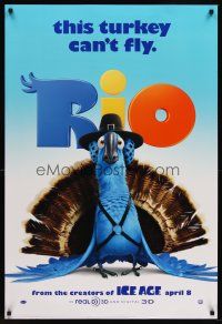 7c527 RIO style B teaser DS 1sh '11 Anne Hathaway, Jesse Eisenberg, this turkey can't fly!