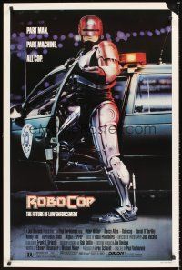 7c530 ROBOCOP 1sh '87 Paul Verhoeven classic, Peter Weller is part man, part machine, all cop!