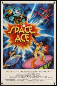 7c584 SPACE ACE 1sh '83 Don Bluth animated arcade video game, on laserdisc!