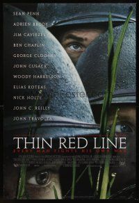 7c639 THIN RED LINE style A int'l DS 1sh '98 Sean Penn, Adrien Brody & George Clooney in WWII