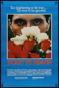 7c642 TICKET TO HEAVEN 1sh '81 Ralph L. Thomas, creepy Nick Mancuso with flowers image!