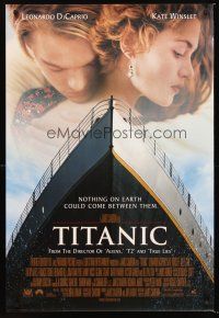 7c647 TITANIC style A revised int'l DS 1sh '97 directed by James Cameron, collide with destiny!