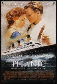 7c646 TITANIC revised style B int'l DS 1sh '97 directed by James Cameron, collide with destiny!