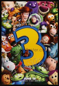 7c657 TOY STORY 3 advance DS 1sh '10 Disney & Pixar, great image of Woody, Buzz & cast!